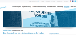 Screenshot: Ankündigung der Ausstellung auf bs-anne-frank.de