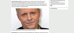 Screenshot des verschriftlichten Deutschlandfunk Kultur Interviews mit Gerd Koenen