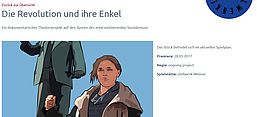 Screenshot der Ankündigung "Die Revolution und ihre Enkel"