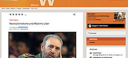 Screenshot Radio Bayern Wissen; "Fidel Castro - Revolutionsikone und Máximo Lider"