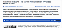 Screenshot der Website von Radio Praha