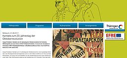 Screenshot der Ankündigung "Kantate zum 20. Jahrestag der Oktoberrevolution"