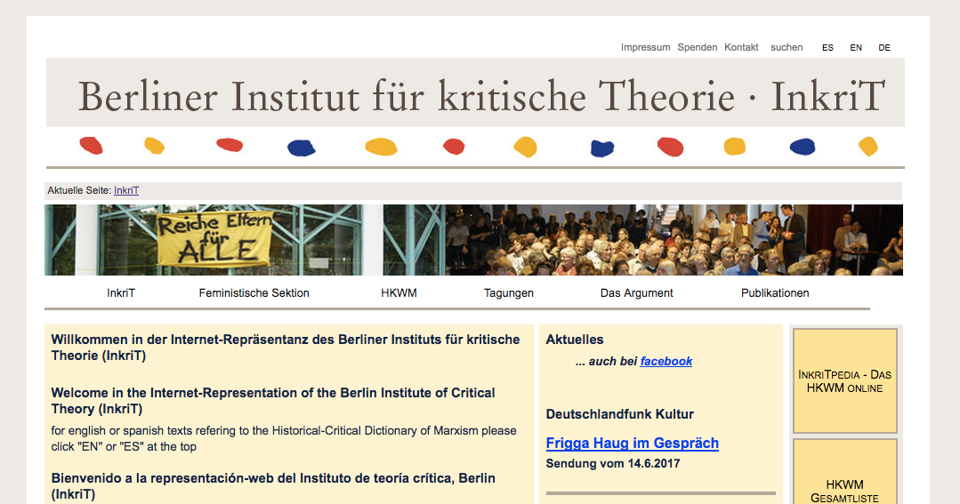 Screenshot der Webseite des InkriT
