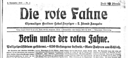 Screenshot der digitalisierten Ausgabe der Roten Fahne vom 9. November 1918 im ZEFYS