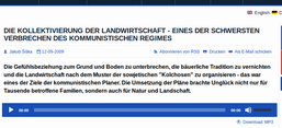 Screenshot der Website von Radio Praha
