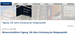 Screenshot der Veranstaltungswebsite