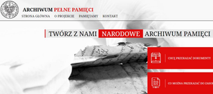 Screenshot der Website des Archivs
