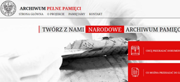 Screenshot der Website des Archivs