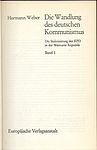 Titelseite von Hermann Weber: Die Wandlung des deutschen Kommunismus. Die Stalinisierung der KPD in der Weimarer Republik. 2 Bände. Frankfurt am Main: Europäische Verlagsanstalt 1969.