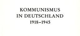 Buchcover Hermann Weber: Kommunismus in Deutschland 1918–1945