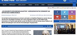 Ich schreite erhobenen Hauptes: Bürgerinitiative erinnert an Opfer des Kommunismus, Screenshot von der Website der Audiothek des Radio Praha