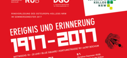 Screenshot des Flyers zur Veranstaltung: Ereignis und Erinnerung: 1917-2017. Ringvorlesung des Osteuropa-Kollegs NRW