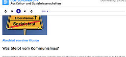 Radiofeature: Abschied von einer Illusion: Was bleibt vom Kommunismus?, Screenshot von der Website der Audiothek Deutschlandradio