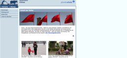 Screenshot des "Wissenspool China" auf der Website planet-schule.de