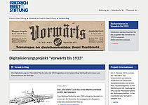 Screenshot der Homepage der Bibliothek der Friedrich Ebert Stiftung