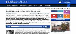 Screenshot des Features bei Radio Praha