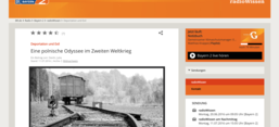 Screenshot der Webiste des Radiofeatures
