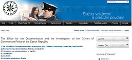 Screenshot der Website der Institution