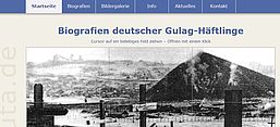 Screenshot der Website "Biografien deutscher Gulag-Häftlinge"
