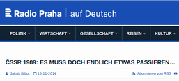 Screenshot der Website von Radio Praha
