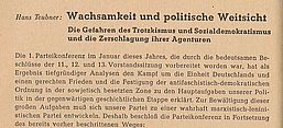 Ausriss des Titels und der ersten Zeilen des Artikels von Hans Teubner. Die Abbildung hat rein illustrativen Charakter