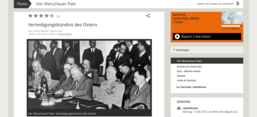 Screenshot der Sendungsseite des Features "Der Warschauer Pakt: Verteidigungsbündnis des Ostens"
