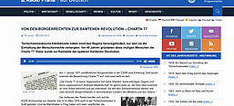 Von den Bürgerrechten zur Samtenen Revolution – Charta 77, Screenshot von der Website der Audiothek des Radio Praha