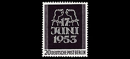 West-Berliner Briefmarke, 1953. Gemeinfrei, Wikimedia Commons