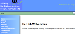 Screenshot der Website der SfS