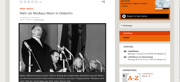 Screenshot der Sendungsseite des Features "Walter Ulbricht: Mehr als Moskaus Mann in Ostberlin"