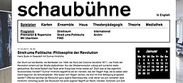 Die Ankündigung des Stücks auf der Website der Schaubühne, Screenshot von der Website