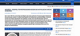  Nedašov – Beispiel für Repressionen gegen die katholische Kirche in Mähren, Screenshot von der Website der Audiothek des Radio Praha