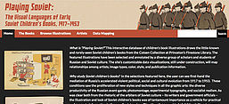 Screnshot der Startseite von „Playing Soviet“