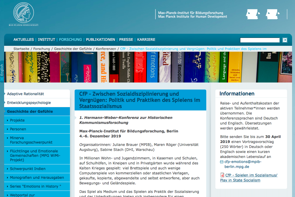 Screenshot der Veranstaltung auf mpib-berlin.mpg.de