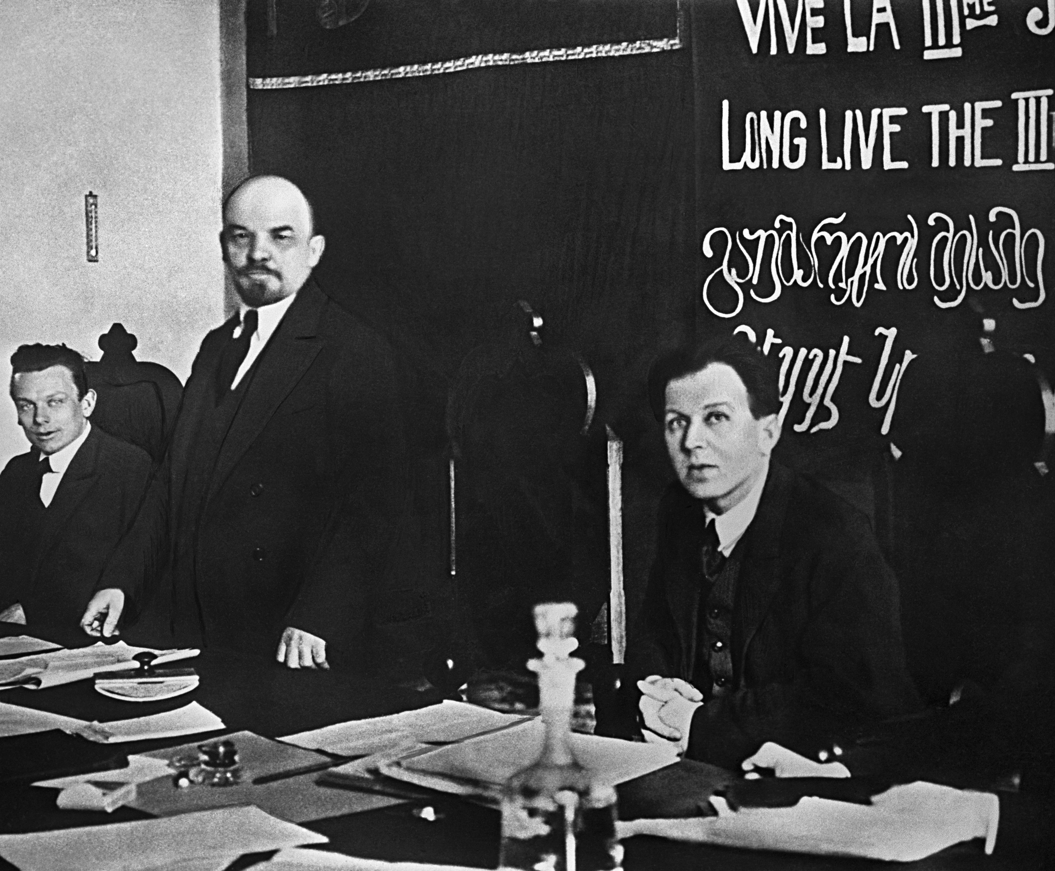 Lenin auf Gründungskongress der Komintern im Kreml (Moskau) Juni 1919, picture alliance / TASS