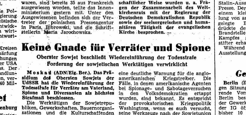 Überschrift Neues Deutschland 14. Januar 1950, Jg. 5 (1950) Nr. 12, S. 1.