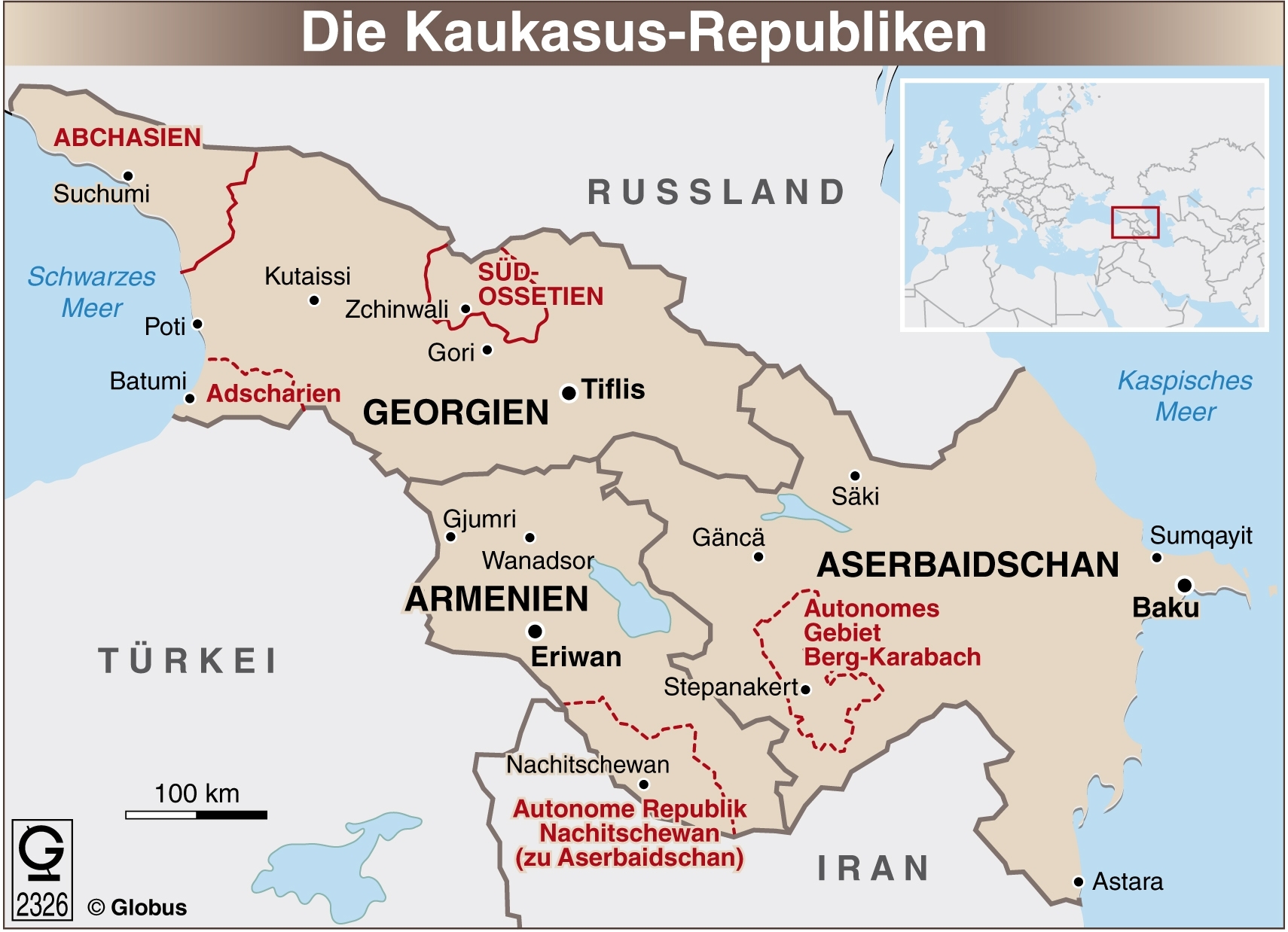 Infographik zu Zerfall der Kaukasus-Republiken, picture-alliance/ dpa-infografik