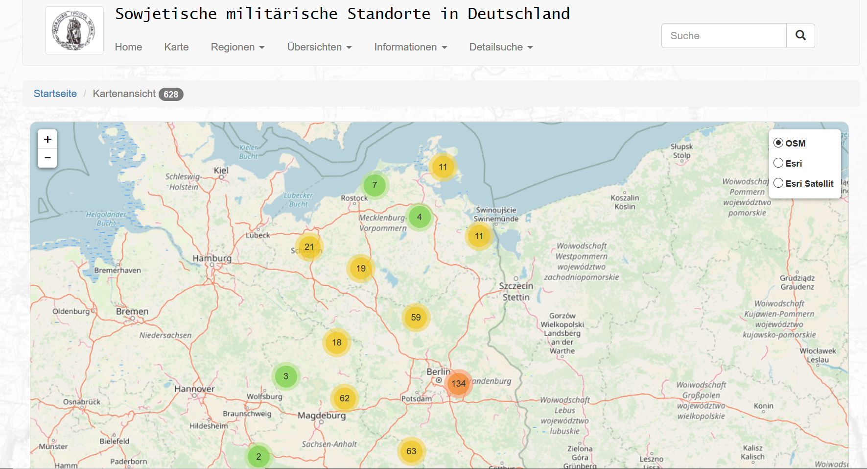 Screenshot der Webseite