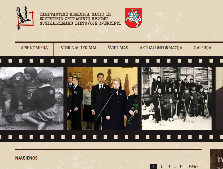 Screenshot der Website des instituts von www.komisija.lt