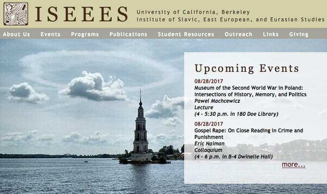 Institute of Slavic, East European and Eurasian Studies, Screenshot von der Website des Instituts