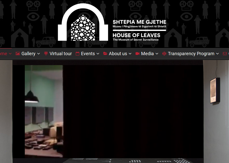 Screenshot der Website des Museums