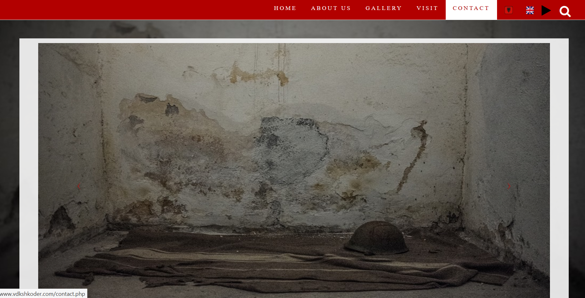 Screenshot der Museumswebseite
