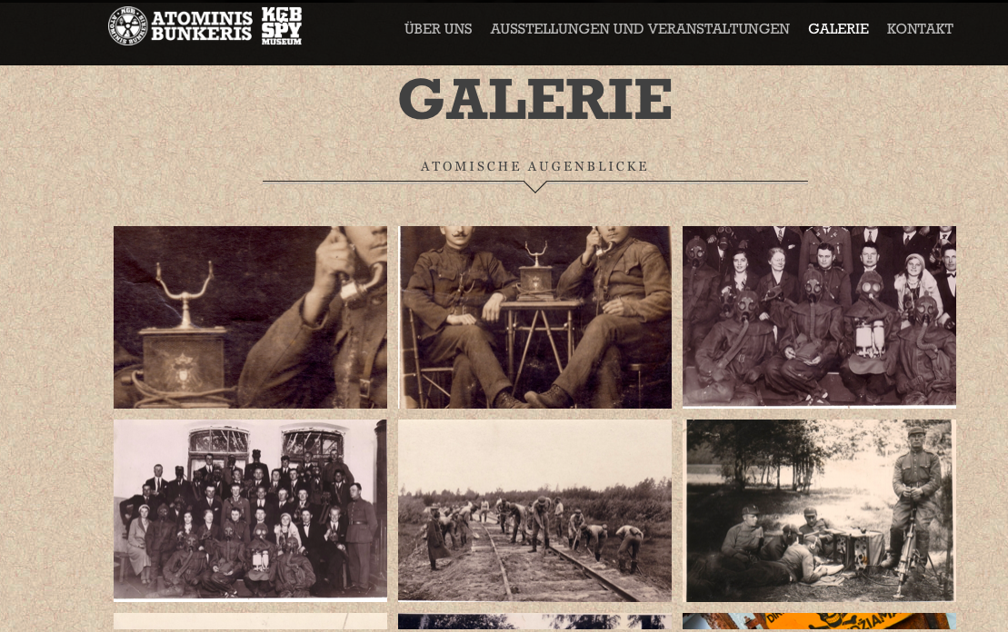 Screenshot der Internetpräsenz des Museums unter atominisbunkeris.lt