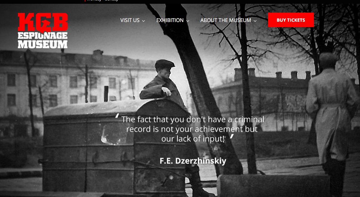 Screenshot von der Website des Museums auf kgbespionagemuseum.org