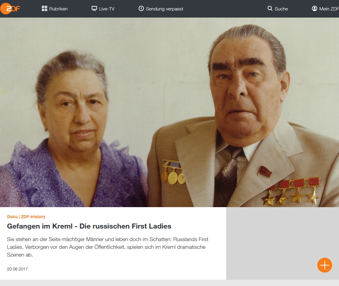 Screenshot der ZDF-Dokumentation "Gefangen im Kreml - Die russischen First Ladies"