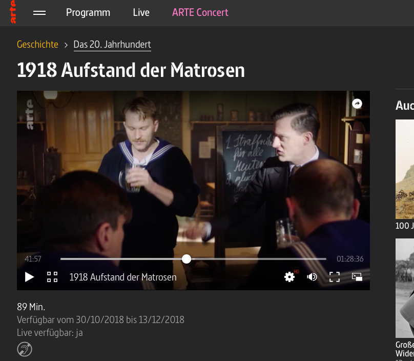 Screenshot von arte.tv