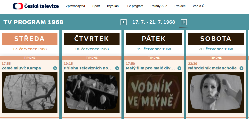 Screenshot von ceskatelevize.cz