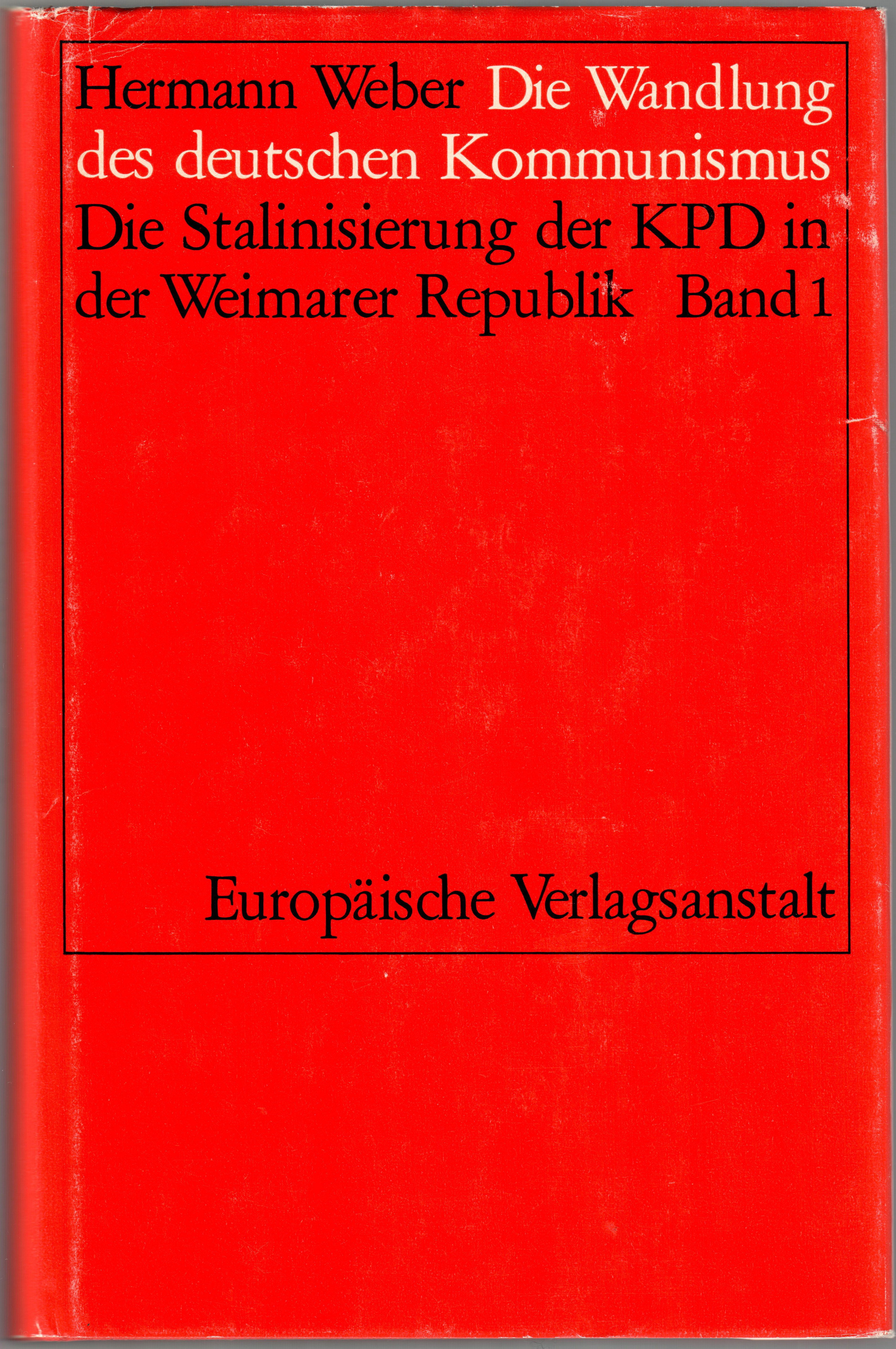 Umschlag des Buches "Die Wandlung des Kommunismus", Bd. 1